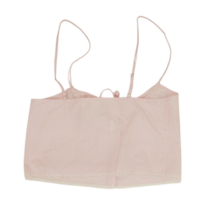 Pink Striped Cropped Blouse