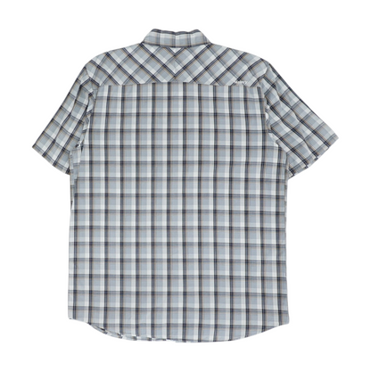 Gray Plaid Short Sleeve Button Down