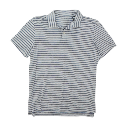 Gray Striped Short Sleeve Polo