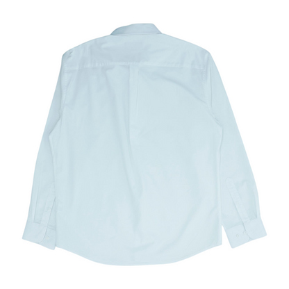 White Solid Long Sleeve Button Down