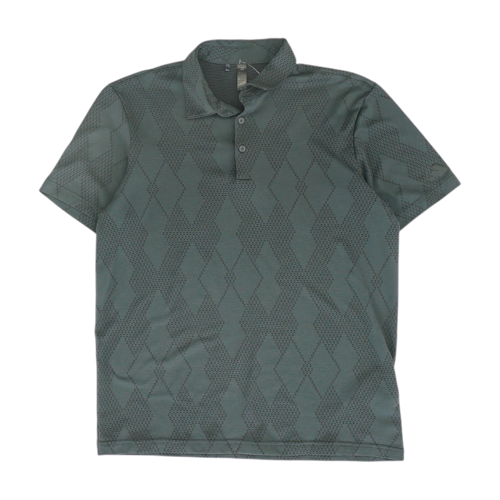 Gray Geometric Short Sleeve Polo