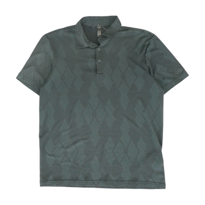 Gray Geometric Short Sleeve Polo