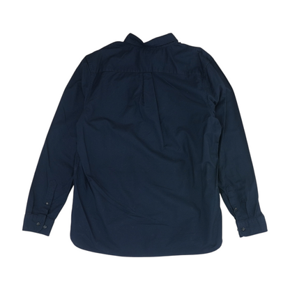 Navy Solid Long Sleeve Button Down