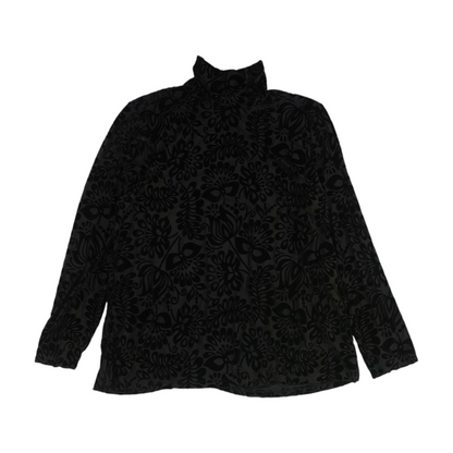 Black Petite Print Blouse