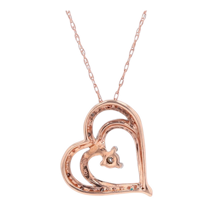 10K Two-Tone Gold Diamond Pendant Necklace