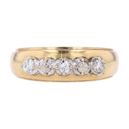14K Two-Tone Gold Diamond Band Ring