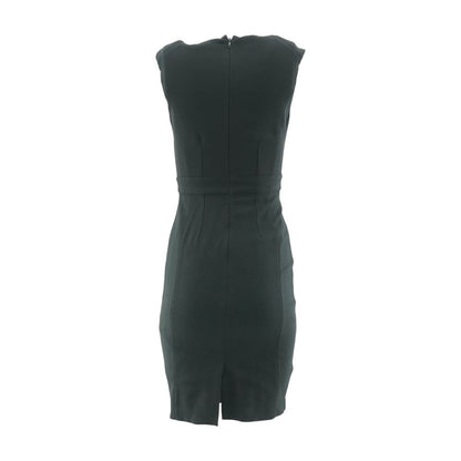 Black Solid Midi Dress