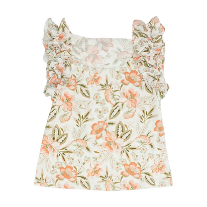 White Floral Blouse