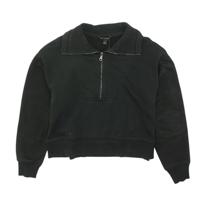 Black Solid 1/4 Zip Pullover