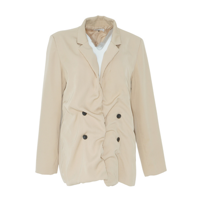 Beige Solid Blazer