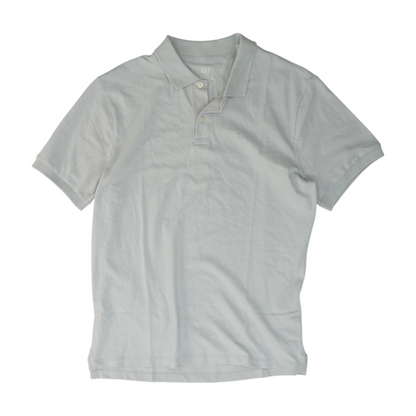 Gray Solid Short Sleeve Polo