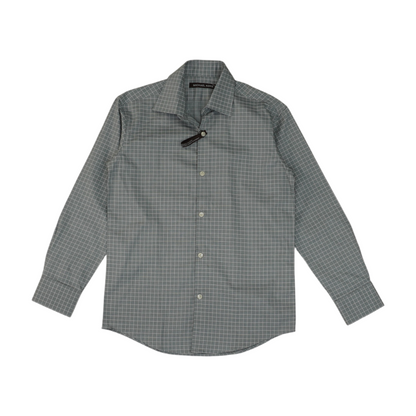 Gray Check Long Sleeve Button Down