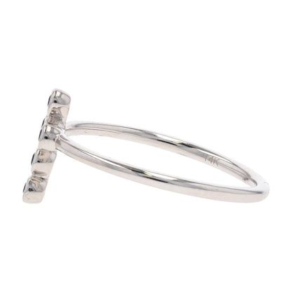 14K White Gold Bezel Set Sapphire Stackable Cross Ring