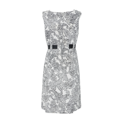 Vintage White Paisley Midi Dress