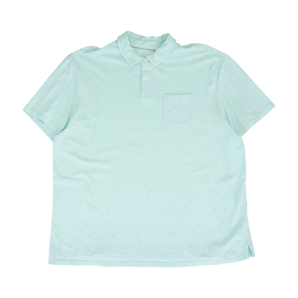Blue Solid Short Sleeve Polo