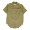 Green Solid Short Sleeve Button Down