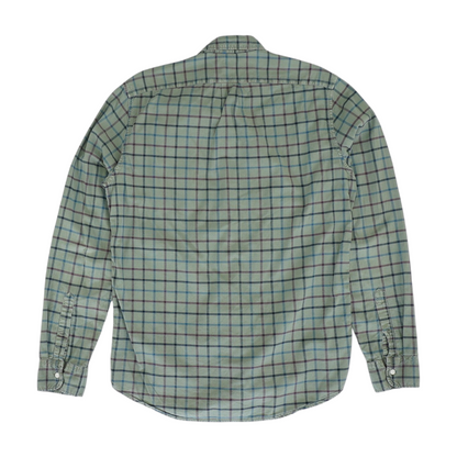 Green Tall Plaid Long Sleeve Button Down
