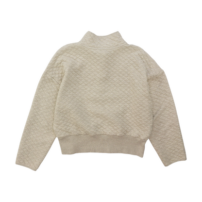 Beige Solid 1/4 Zip Pullover