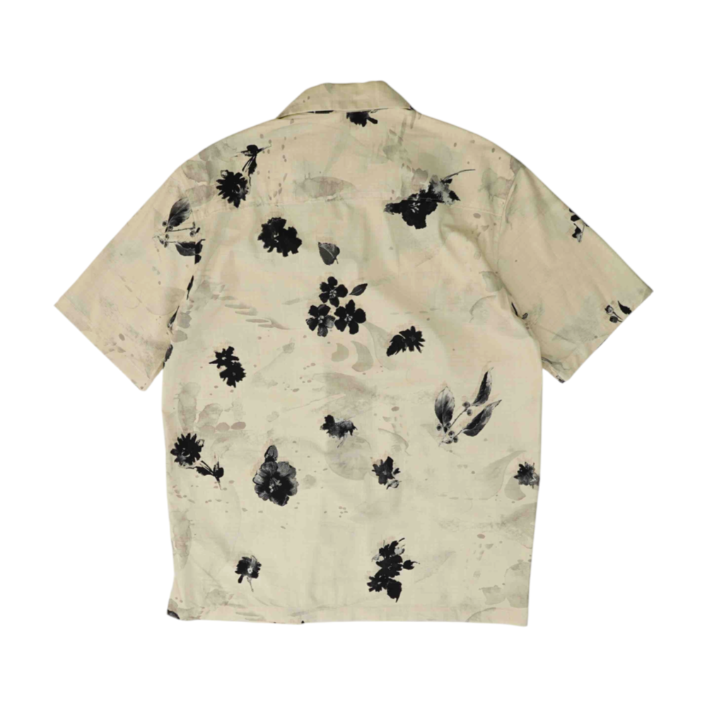 Cream Print Short Sleeve Button Down