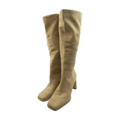 Beige Knee-High Boots