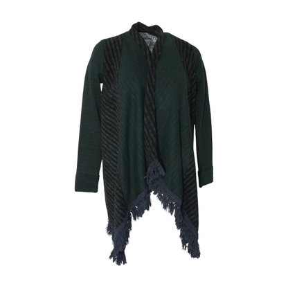 Green Color Block Cardigan Sweater
