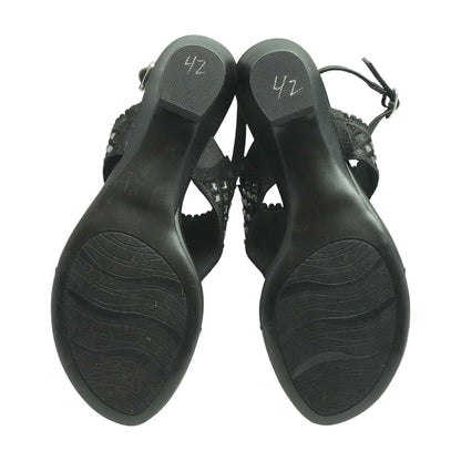 Black Wedged Sandals