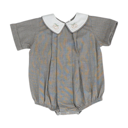 Brown Check Short Sleeve One-Piece