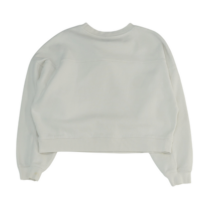 White Solid Sweatshirt Pullover