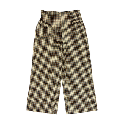 Beige Check Regular Pants