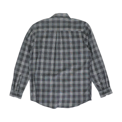 Gray Plaid Long Sleeve Button Down