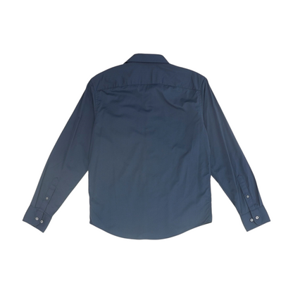 Navy Solid Long Sleeve Button Down