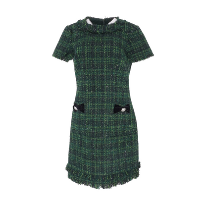 Green Plaid Mini Dress