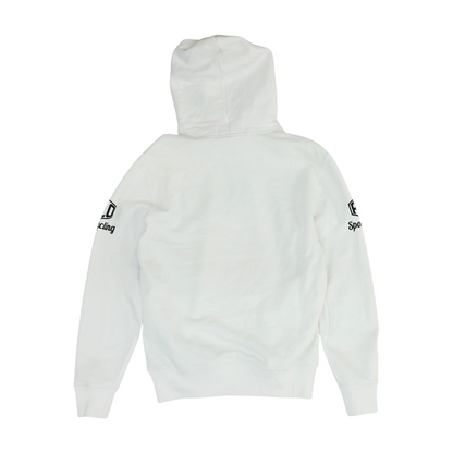 White Graphic Hoodie Pullover