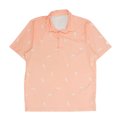 Orange Graphic Short Sleeve Polo