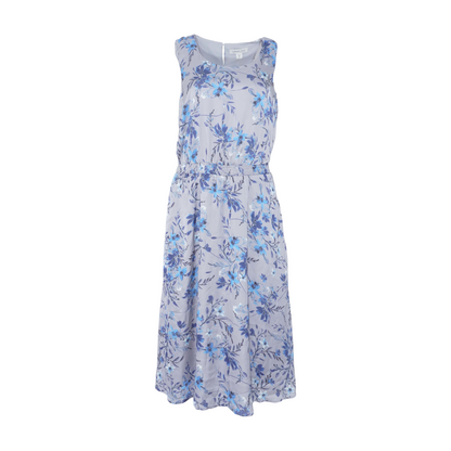 Gray Floral Midi Dress
