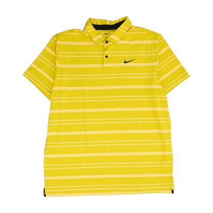 Green Striped Short Sleeve Polo