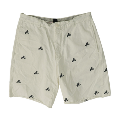 White Print Chino Shorts