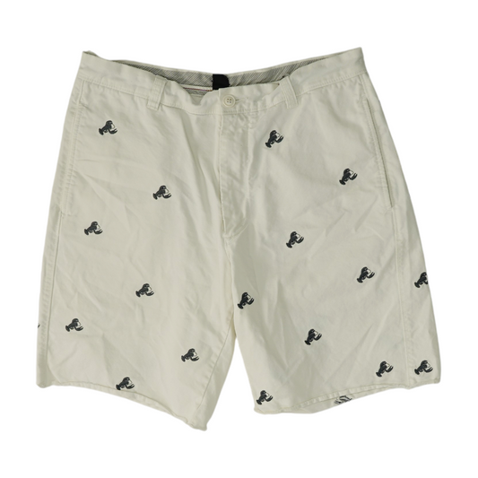 White Print Chino Shorts