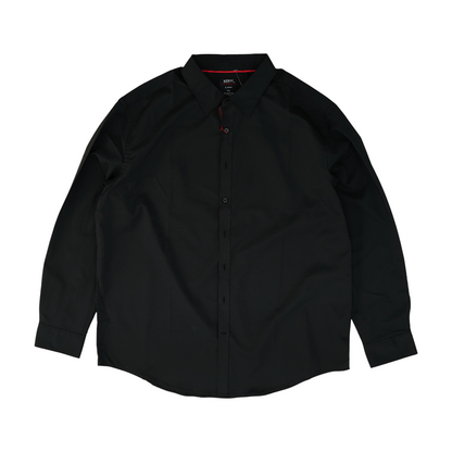 Black Solid Long Sleeve Button Down