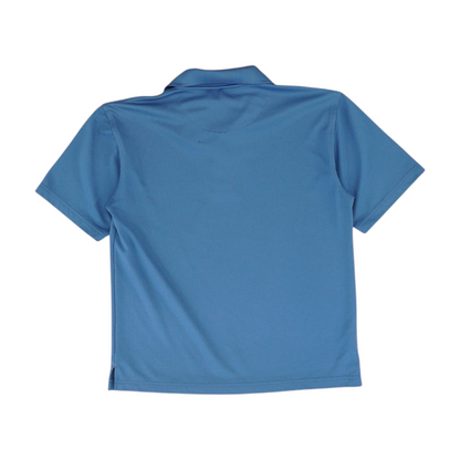 Blue Solid Short Sleeve Polo
