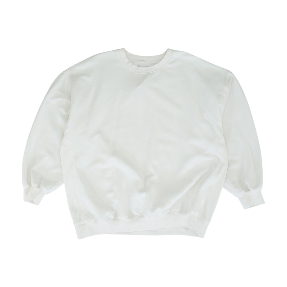 White Solid Sweatshirt Pullover