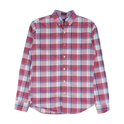 Pink Plaid Long Sleeve Button Down