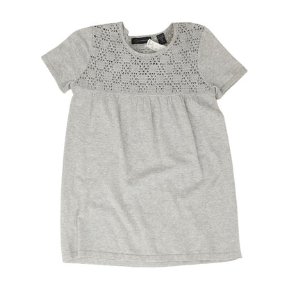 Gray Solid Knit Top