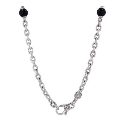 Sterling Silver Onyx Chain Necklace