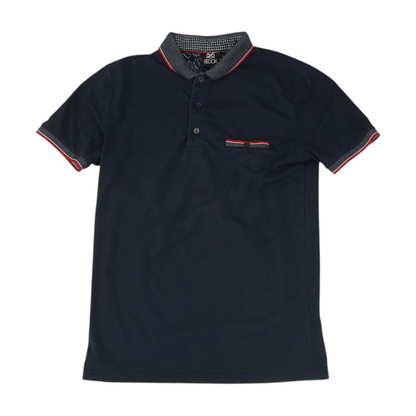 Navy Solid Short Sleeve Polo