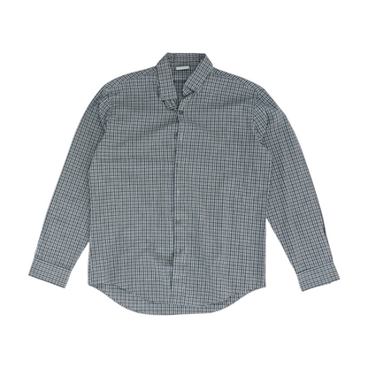 Gray Plaid Long Sleeve Button Down