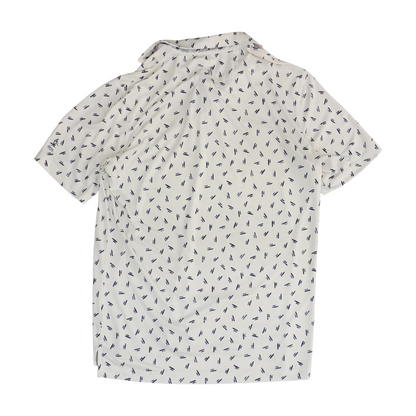 White Graphic Short Sleeve Polo