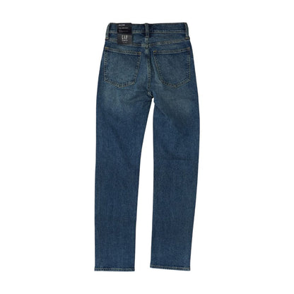 Blue High Rise Straight Leg Jeans