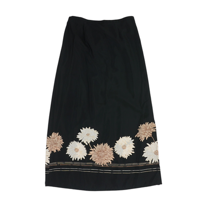 Black Floral Midi Skirt