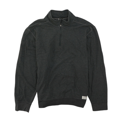 Gray Solid 1/4 Zip Pullover
